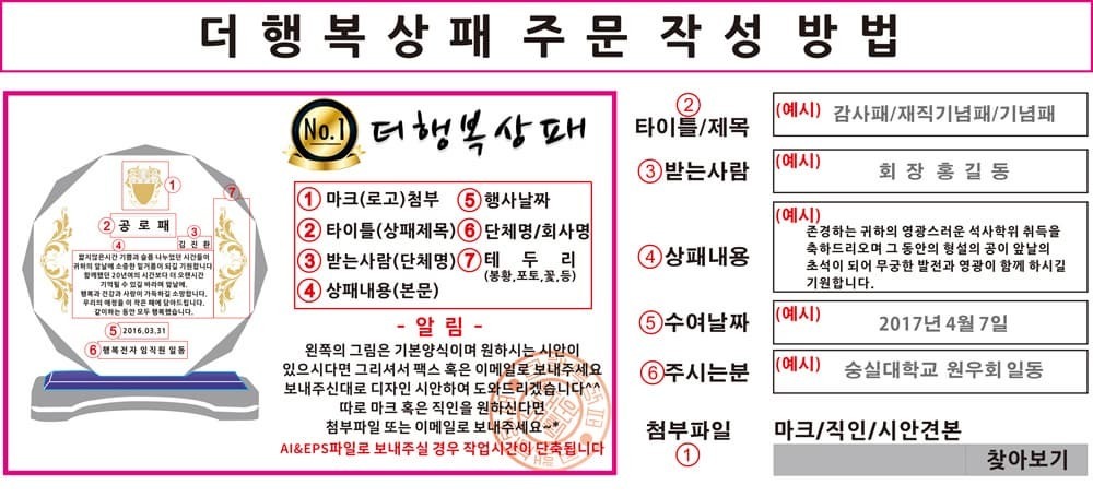 상패 주문방법
