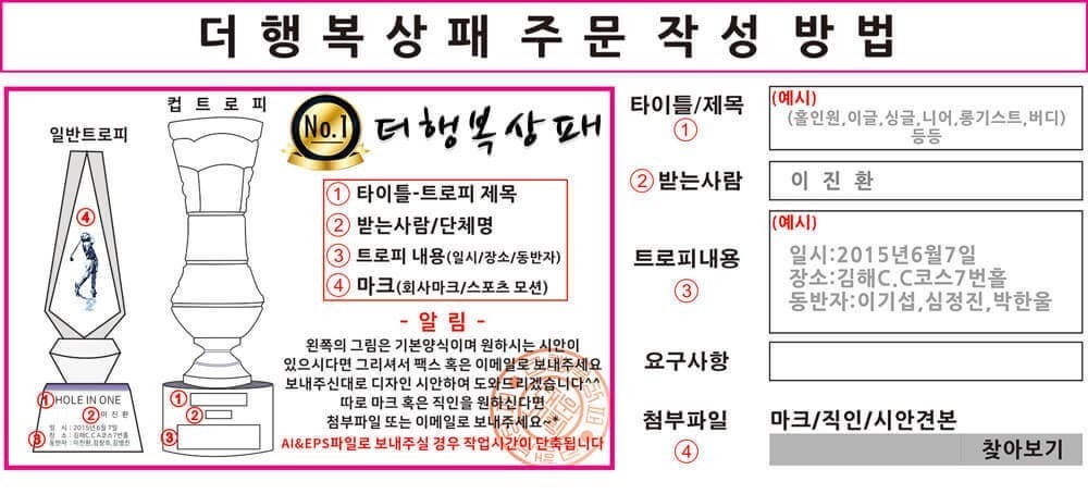 트로피 주문방법